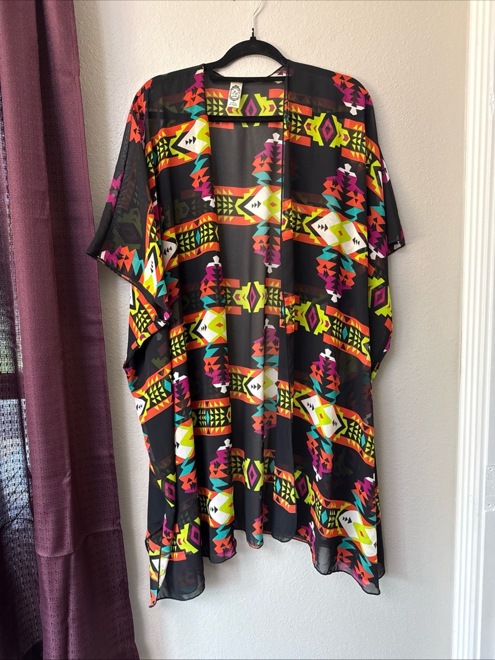 #872 2B Together Aztec Print Kimono Size Large